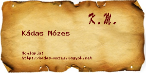 Kádas Mózes névjegykártya