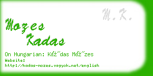 mozes kadas business card